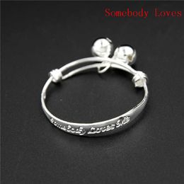 1 Pair Fashion Bracelets for Baby Cute Kid Bell Bangles Anklet Newborn Infant Children Bracelet Adjustable Baby Bangle Q0722