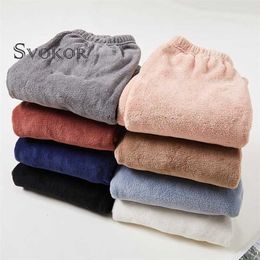 SVOKOR, pantalones cálidos de lana, pantalones casuales para el hogar para mujer, Coral suelto, cómodo, de felpa, Otoño Invierno, ropa femenina 211115