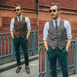 arrival Mens Vest Waistcoat Herringbone Single-breasted Jacket J Slim Fit Wool Blazer 210923