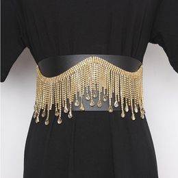 Crystal tassel Blets Wide For Waist Belt Dress Waistband fashion women accessories