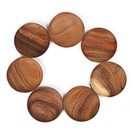 Dishes & Plates Wooden Circular Fruit Dishes No Paint Dry Fruits Cake Snack Plate Home Restaurant Hot Sell Small Dish 4 Size