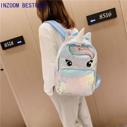 Unicorn Sequins Children's Backpack Kids School Bags for Teenage Girls Backpack Cartoon Cute Backpacks Large Mochila Infantil K726