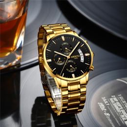nibosi watches UK - Wristwatches NIBOSI 2309 Women Watch Relogio Feminino Ladies Creative Personality Quartz Top Beautiful Gold Clock