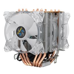 1/2/3 Fans 4Pin 6 Heatpipes Colourful Backlit CPU Cooling Fan Cooler Heatsink for Intel AMD - 1