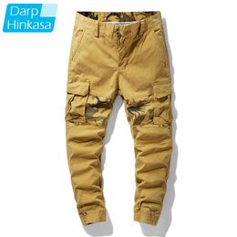 Uomini di marca di Modo Jogger Pantaloni Cargo Casual Sweatpant Allentato Tattico Militare Pantaloni di Cotone di Grandi Dimensioni Streetwear 210715