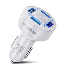 4 Ports Multi USB Car Charger 48W Quick 7A Mini Fast Charging QC3 0 For iPhone 12 Xiaomi Huawei Mobile Phone Adapter Android Devic1734
