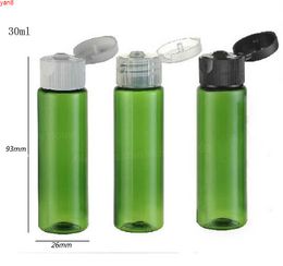 100 x 30ml Green Portable Outdoor Travel Flip Top Cap of Mini Empty Plastic Lotion Bottle 30cc Cosmetic Container