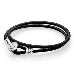 NEW 2021 100% 925 Sterling Silver Black Bracelet Fit DIY Original Fshion Jewellery Gift