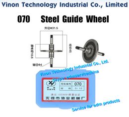 070 Steel Guide Wheel (1 Pair=2PCS) XieYe Brand. Spare Parts. OD. 31.5mm, Axis dia. 4mm, Total length 45mm. High Precision Guide-Pulley used for CNC Wire Cut EDM Machines