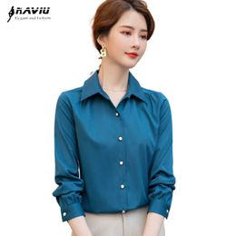 Long Sleeve Shirt Women Summer Spring Chiffion Professional Formal Fashion Temperament Slim Blouses Office Ladies Work Tops 210604