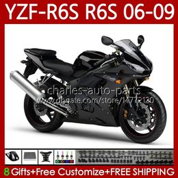 Matte Black Motorcycle Fairings For YAMAHA YZF R6 S 600 CC YZF600 YZF-R6S 2006 2007 2008 2009 Body 96No.132 YZF-600 600CC YZFR6S 06-09 YZF R6S 06 07 08 09 OEM Bodywork Kit