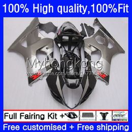 Silvery black Injection Mould Fairings For SUZUKI GSXR1000 GSX-R1000 K3 2003-2004 Bodywork 25No.1 GSXR 1000 CC 1000CC 2003 2004 GSXR-1000 03 04 Motorcycle OEM Bodys