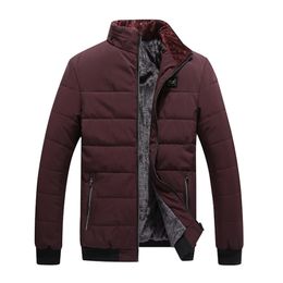 Men's Winter Jacket Plus Cashmere Blouson Homme Male Stand Collar Business Coat Keep Warm Thick Splice Cotton clothing 211216