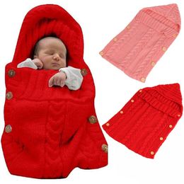 Crochet Baby Girls Receiving Blankets Newborn Photography Props Accessories Wool Hooded Sleeping Bag Infant Wrap Towel Swaddling 210413