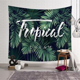 Tapestries Plant Leaf Unicorns Wall Tapestry Hanging Fabric Sandy Large Beach Towel Throw Rug Blanket Hippie Carpets Room Decor