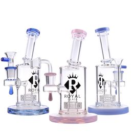 ROYAL 2021 7 Inch 6 Arm tree glass bong matrix perc hookahs dab oil rig with 14mm quartz banger water pipe