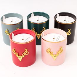 Nordic Creative Scented Candles Reindeer Ceramic Incense Candle Cup For Christmas Gift