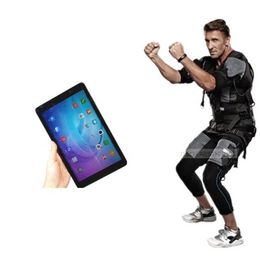 Smart Fitness EMS Machine Wireless Vision Body Training Suit with Control Pad Android System Software Long Battery Life Black Muscle Suits