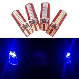 50Pcs Blue T10 W5W 4014 24SMD LED Canbus Error Free Car Bulbs For 168 192 194 2825 Clearance Lamps Licence Plate Lights 12V