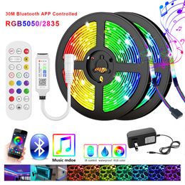 Led Lights Strips Bluetooth 5050 Waterproof 2835 WIFI RGB Flexible Tape Leds Ribbon 5M 10M 15M With Phone APP Control D1.5