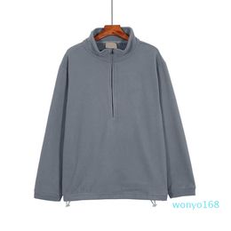2021 autumn and winter men's hoodies half zipper stand-up collar loose trend 6525