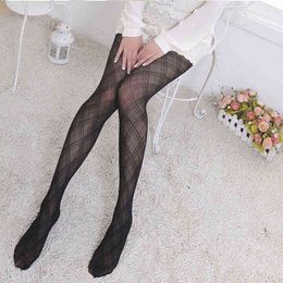 Women's Fashionable Retro Plaid Jacquard Nylon Tights With Fine Mesh Diamond-Patterned Sexy Pantyhose Fishnets Elegant And Grace Y1130