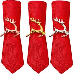 12Pcs Christmas Deer Napkin Rings for Christmas, Holiday Party, Dinner Parties, Weddings Receptions, Dining Table Decor