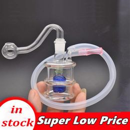 2pcs Mini Glass Oil Burner Bong Hookah Water Pipes Thick Pyrex Heady Recycler Dab Rig Bongs with 10mm male glass oil burner pipe cheapest