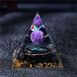 Magic Orgonite Pyramid Home DIY Deer Chakra Amethyst Quartz Sphere Obsidian Base Healing Crystal Sphere Decoration Collection Gift