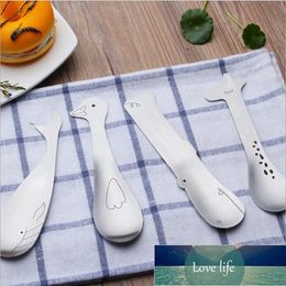 Stainless Steel Animal Spoons Silver Cute Cartoon Giraffe Hippo Duck Whale Animal Children Spoons Coffee/Ice Cream SpoonS Factory price expert design Quality