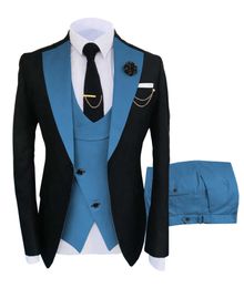 New Costume Homme Tailor Made Party Stage Men's Suit Groomsmen Regular Fit Tuxedo 3 Peice Set Jacket+Trousers+Vest X0909