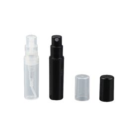 2021 2ml Mini Sample Portable Plastic Perfume Bottle Transparent Black White Color Spray Refillable Bottle Clear Empty Small Bottles