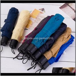 Umbrellas Portable Alloy Foldable Couple Short Handle Umbrella Mini Uv Protection Compact Sun 3 Fold 6Hy5F Qcmae