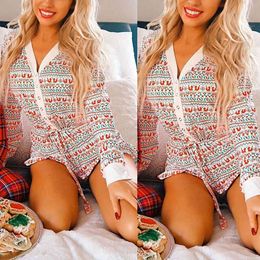 Sexy V Neck Printed Short Jumpsuit Women Casual Long Sleeve Bodycon Romper Stretch Waist Lace Up Slim Autumn Christmas Playsuits 210412