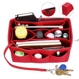 NEWFelt Bag Organiser Insert Shaper Purse Organiser with Zipper Fit all kinds of Tote/purses Cosmetic Toiletry Bags by sea RRB12722