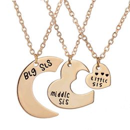 New Big Sister / Middle Sis / Little Sis 3 pieces / set of stitching necklaces Best friends good sister necklaces Family gifts G1206