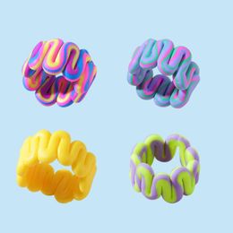 Fashion jewelry wholesale lots 99pcs charm colorful polymer clay rings AH241