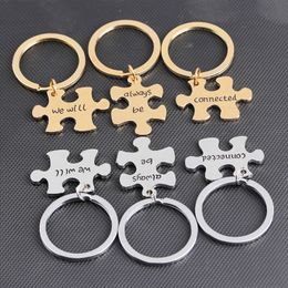 friends rings UK - 3Pcs Set Creative New Letters Key Rings Friends We Will Always Be Connected Keychains Women Girl Friends Fashion Jewelry