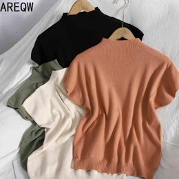 Fashion Joker Sleeveless Solid Colour Knitwear Spring Korean Slim Comfortable Simple Student Top Female 210507