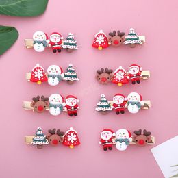 Cartoon Christmas Old Man And Tree Hairpin Girls Cute Christma Hair Pin Hair Accessories Cartoon Hair Clip Child Headband