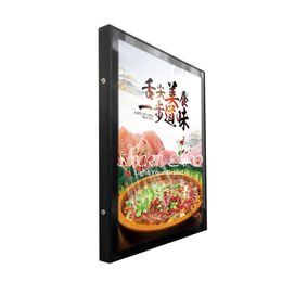 70*120cm Aluminum Outdoor Advertising Display Slim Waterproof LED Light Box Street Side Large Lighting Poster Pocket with Wood Case Packing