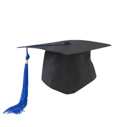 Wide Brim Hats High Quality Adult Child Bachelor Graduation Caps With Tassels For Ceremony Adjustable University Party Supplies