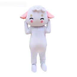 Stage Performance White Sheep Mascot Costume Halloween Christmas Cartoon Character Outfits Suit Advertising Leaflets Clothings Carnival Unisex Adults Outfit