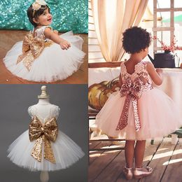 New Sequined Bling Flower Girl Dress Party Birthday Wedding Princess Toddler Baby Girls Clothes Children Kids Dresses For Girls Q0716