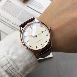 Men's luxury fashion watch leisure business imported mechanical movement leather watchband high quality watch