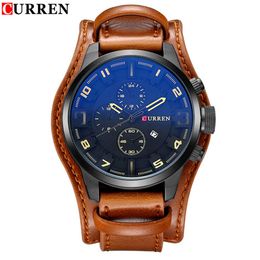 Curren Luxury Brand Analog Sports Men Watches Fashion Creative Quartz Leather Strap Wristwatch Date Male Clock Reloj Hombre Q0524