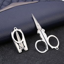 Wholesale Diamond Portable Folding Scissors Folding Foldable Collapsible Medium Trip Travel Colour Silver
