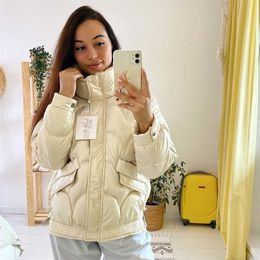Women's Cotton-padded Jacket Bright Puffer Winter Short Bubble Parkas 211020
