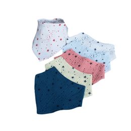 6 Colors Cartoon Starfish Infant Toddler Feeding Bib Soft Cotton Baby Bibs Burp Cloths for Gift High Quality