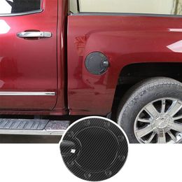 Carbon Fibre Fuel Tank Gas Cap Cover Trim For Chevrolet Silverado /GMC Sierra 14-18